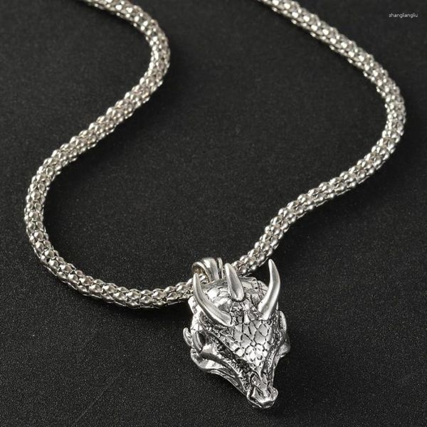 Anhänger Halsketten Domineering Dragon Head Halskette Für Männer Frauen Motorrad Party Steampunk Tier Ketten Unisex Schmuck Geschenke