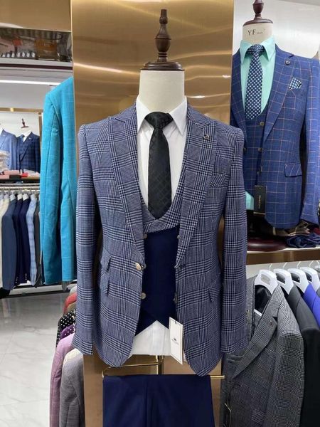 Erkekler Erkekler Erkekler Sonbahar Marka Moda Yüksek Kaliteli Damat Gündelik İnce Fit Düğün Elbise Prom Smokin