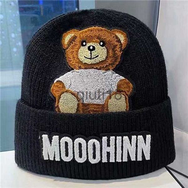 BeanieSkull Caps Designers cofano per bambini Cappelli lavorati a maglia lettera di lusso Anime orso cappello invernale Protezione dal freddo esterno caldo peluche morbido Pezzo di tendenza popolare inverno caldo