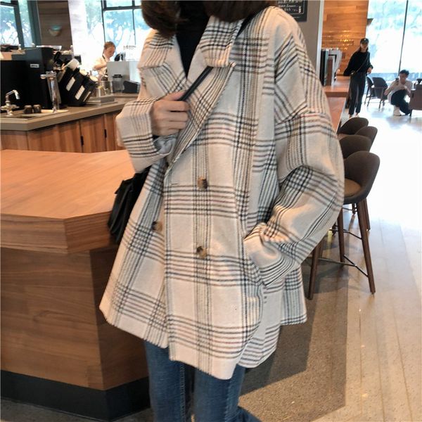 Frauen Mischung Herbst Winter Plaid Trenchcoat Lange Kleidung Mantel mit Baumwolle Innen Manteau Femme Casaco Feminino 230922