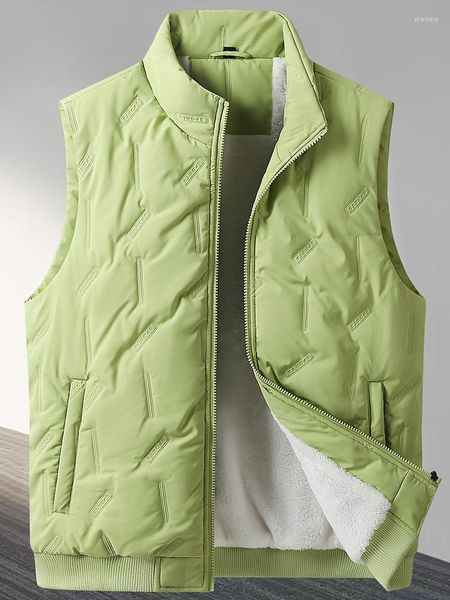 Gilet da uomo 10xl Giacche invernali da uomo Cappotto senza maniche blu verde tinta unita Gilet caldo foderato in pile di cashmere Taglie forti 7xl 8xl 9xl