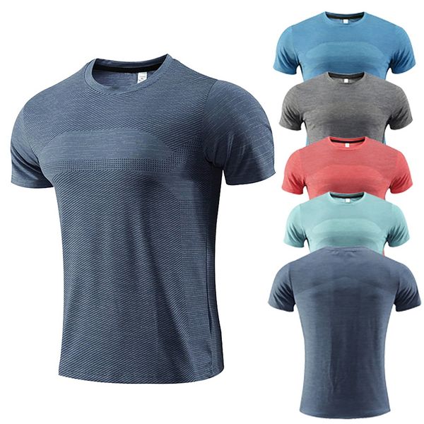 New Fashion Top Hot-selling Active Quick Dry Girocollo T-shirt Athletic Running Gym Workout Manica corta Tee Tops Bulk per uomo