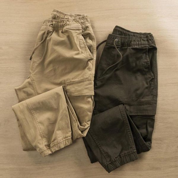 Pantaloni da uomo Pantaloni da uomo alla moda Traspiranti Lavabili in lavatrice All-Match Cargo da esterno Colore puro Casual