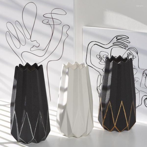 Vazolar Nordic Seramik Vazo Ev Dekorasyon Süsleri Ofis Masaüstü Beyaz Vejetaryen Saksı Sanat Süslemeleri El Sanatları Hediyeler