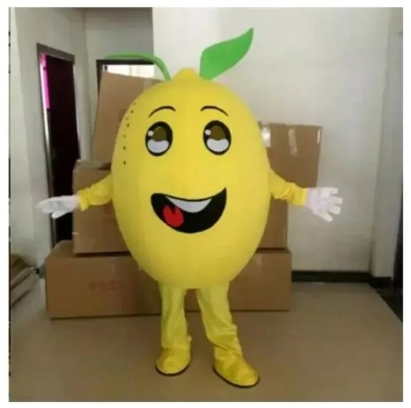 Costume della mascotte del limone giallo di Halloween che cammina vestito di Halloween Vestito da festa del costume di grande evento