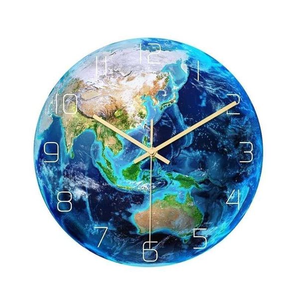 Orologi da parete Night Glowing Acrilico 3D Earth Clock In Dark Fluorescente Luminoso Ago Art Horloge Decorazione domestica moderna Soggiorno Dhju4