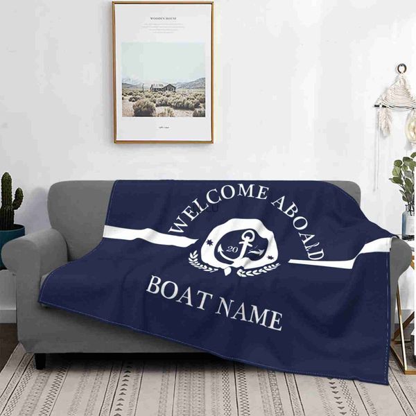 Cobertores Deep Sea Color Náutico Decorativo Impresso Flanela Cobertor Respirável Ultra Quente Cama e Cobertor de Viagem Outono Personalizável HKD230922