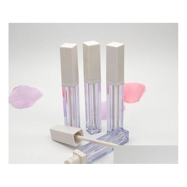 Bottiglie di imballaggio all'ingrosso 4 ml fai da te quadrato trasparente da viaggio portatile lip gloss tubi vuoto trucco rossetto liquido batom balsamo imballaggio Conta Dhmos