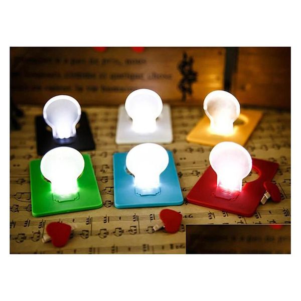 Altri articoli per feste per eventi Lampada quadrata pieghevole per carte tascabili Flash Sottili biglietti d'auguri a LED Luce elegante forma Bb Luci natalizie Glowi Dhmo4