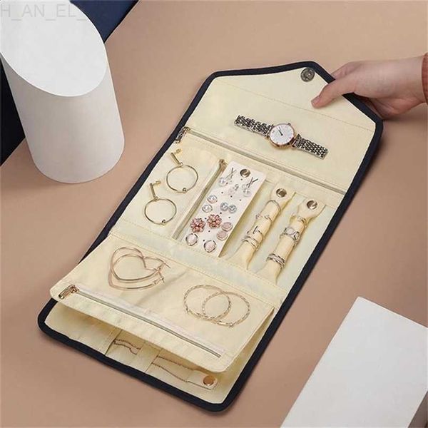 Schmuckschatullen, faltbar, Schmuckaufbewahrungsbox, Ohrringe, Ring, Halskette, Etui, Reise, Schmuckbeutel, Display, Organizer, Rollbehälter 210922, L230922