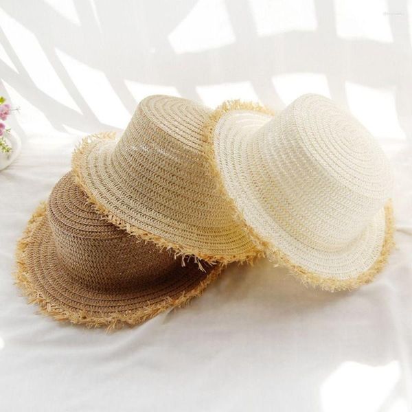 Geniş Memlu Şapkalar Tatlı Sıradan Basit Güneş Koruyucu Kadınlar Seyahat Kızları Tatil Güneşlik Kova Şapkası Güneş Saman Kapağı