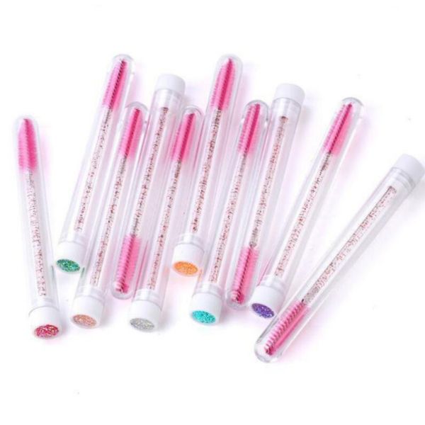 Cosméticos Pincéis de cílios postiços com tubo de diamante Descartável Crystal Rod Lash Brush Ferramentas de maquiagem de cílios transparentes e independentes 40 unidades por lote479