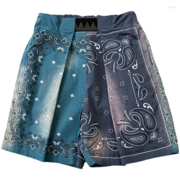 Herren-Shorts, japanischer Stern, Krawatte gefärbt, Cashewblüten-Patchwork-Kontrast mit variabler Dichtigkeit, Sommer, lockere bedruckte Hosen für Männer