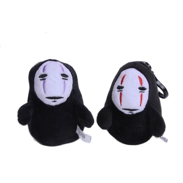 Pelive portachiavi peluche 8 cm all'ingrosso 24pcs/lotto Spirited Awne No Face Man ha ripieno giocattoli Pendanti a ciondolo senza volto Dolli per le bambole senza volto per bambino 230922