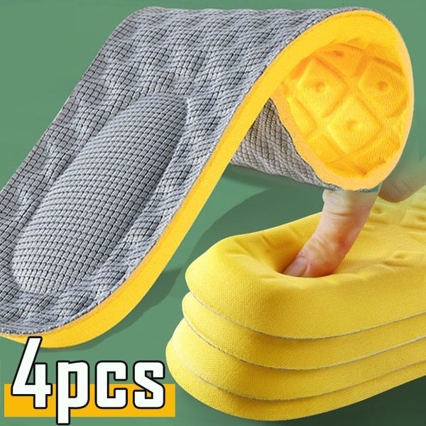 Shoe Parts Accessories 4Pcs Latex Memory Foam Insoles for Mens Soft Foot Support Pads Breathable Orthopedic Sport Insole Feet Care Insert Cushion 230921