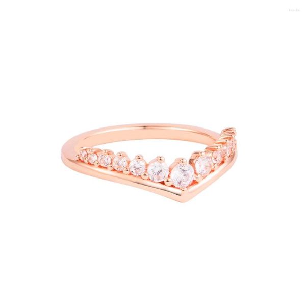 Anéis de cluster Qandocci 2023 inverno rosa intemporal desejo flutuante pavimentar anel para mulheres 925 prata diy se encaixa na moda europeia charme jóias