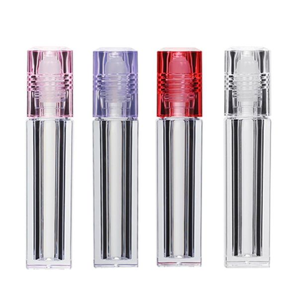 Garrafas de embalagem por atacado 6.5ml quadrado lip gloss rolo de óleo em garrafa portátil vazio recarregável gloss compõem frascos de tubo de recipiente dhetj