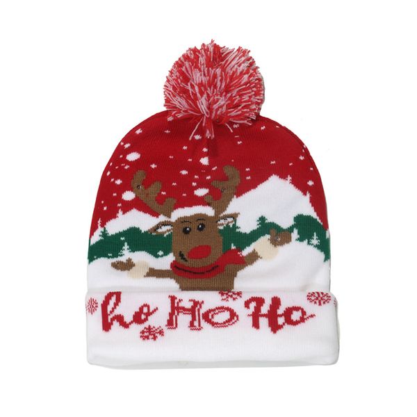 Cappello lavorato a maglia natalizio a LED per bambini Adulti Babbo Natale Pupazzo di neve Renna Alce Festival Cappelli Regali per feste di Natale Berretto Cappelli firmati Berretto da uomo e da donna q105