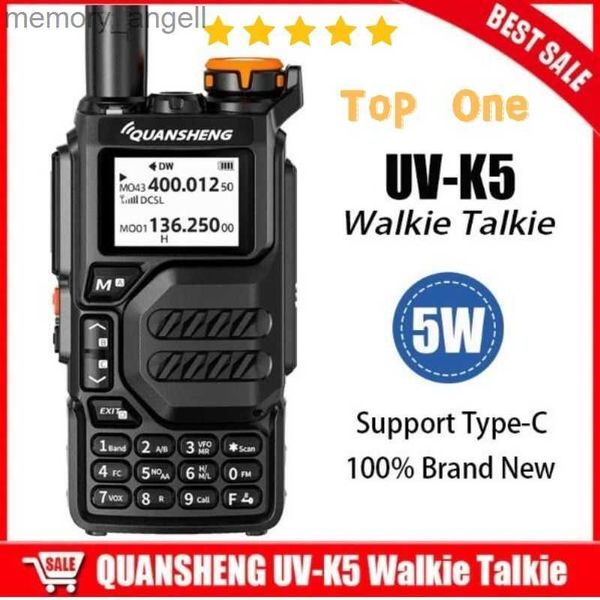 Walkie Talkie Quansheng UV-K5 50-600 MHz 200Ch 5 W Banda aerea Walkie Talkie UHF VHF DTMF FM Scrambler NOAA Copia di frequenza wireless Radio bidirezionale HKD230922