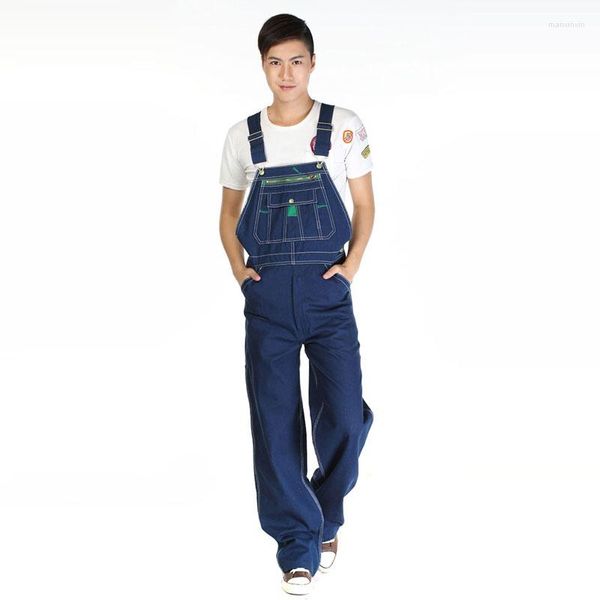 Herren-Jeans, Denim-Overall, große Größe, gerade Hose, Blau, weitere Größen 28–48, 50, geeignet für Männer mit einem Gewicht von 145 kg