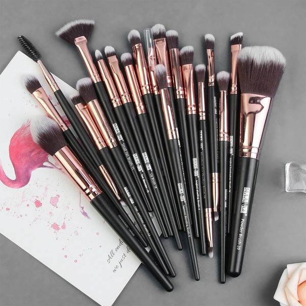 Pincéis de maquiagem Maange MAANGE Venda quente Multi-Color 20 PCs Professional Eye Brush Rose Gold Beauty Tool 230922