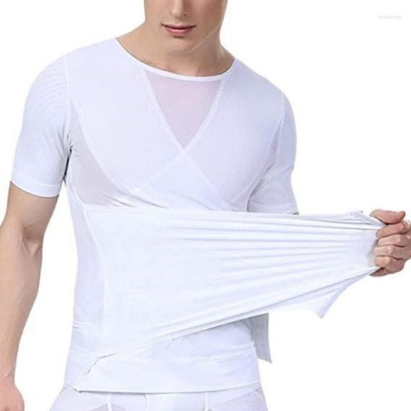 Intimo modellante da uomo Top modellante per la vita maschile Camicie da uomo Compressione muscolare Petto dimagrante Pettorale Shapewear Trainer Pancia Canotta Stretto Addome