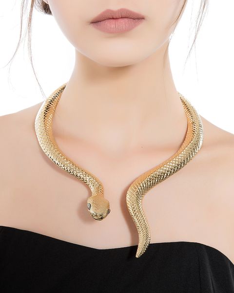 Chokers Snake com Liga Curva Bar Design Neck Collar Gargantilha Colar para Mulheres Imitação Pérola Declaração Colar Festa Jóias UKMOC 230921