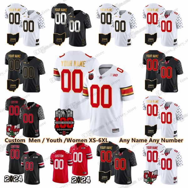 Maglie da football dell'Ohio State Buckeyes College Marvin Harrison Jr. TreVeyon Henderson Luke Montgomery Carnell Tate Gee Scott Jr. Dallan Hayden Jeffrey Okudah Egbuka