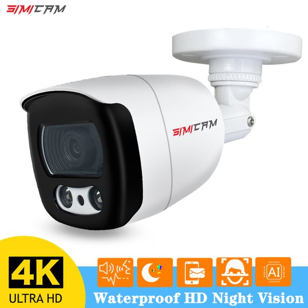 IP-камеры Камера видеонаблюдения 4K 8MP 5MP 4MP PoE 48V DC 12V Опция IP66 Водонепроницаемый звук HD Ночное видение Уличная безопасность 230922
