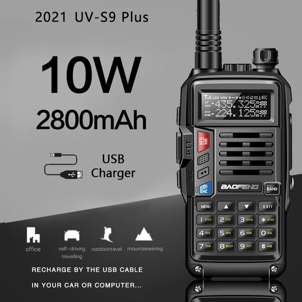 Walkie Talkie BaoFeng UV-S9 Plus Poderoso Walkie Talkie CB Rádio Transceptor 10W Portátil de Longo Alcance para Caça Floresta Atualização 230922