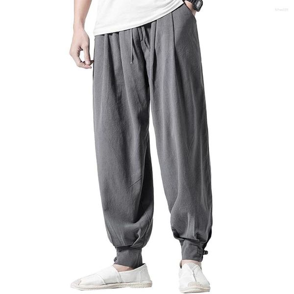 Pantaloni da uomo Moda Harem Baggy Elastico in vita Tinta unita Performance Pantaloni larghi Pantaloni Abbigliamento Pantaloni sportivi per uomo