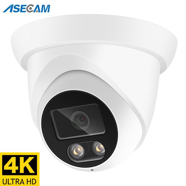 Câmeras IP Nova 4K 8MP Câmera Áudio Ao Ar Livre POE H.265 Grande Angular 2.8mm AI Color Night Vision Home CCTV Vigilância de Vídeo Segurança 230922