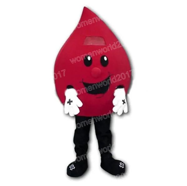 Costume da mascotte goccia di sangue di Halloween per adulti, cartone animato, personaggio a tema anime, abito unisex di carnevale, abito da festa per spettacoli di fantasia natalizia