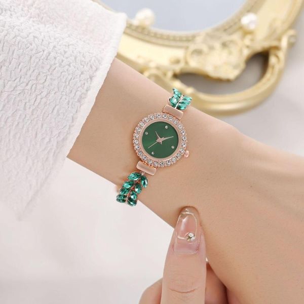 Relógios de pulso moda feminina relógio de quartzo pulseira jade minimalista negócio v19 para mulheres reloj para mujon
