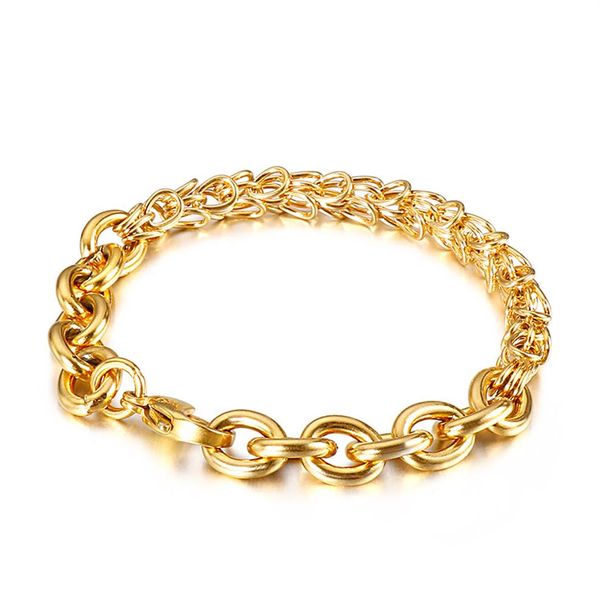 7mm 20cm argento tono oro acciaio inossidabile donna uomo ragazzo Rolo braccialetto a catena a maglie tonde nuovissimi regali NATALE Gifts319n