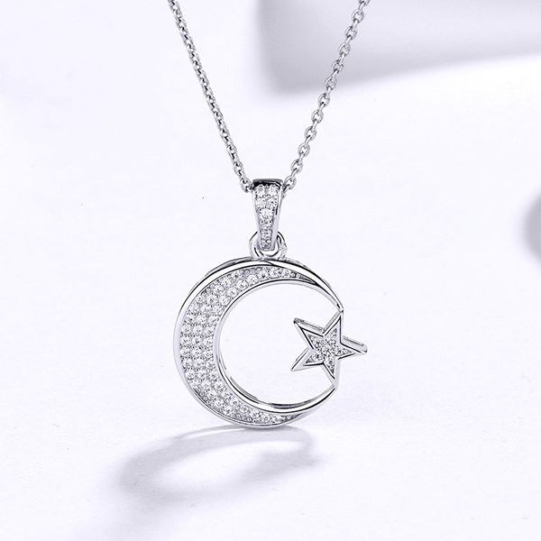 Collane con ciondolo Sodrov Collana con ciondolo luna e stella in argento sterling 925 per donna Gioielli in argento Collana con luna collana con luna crescente 230921