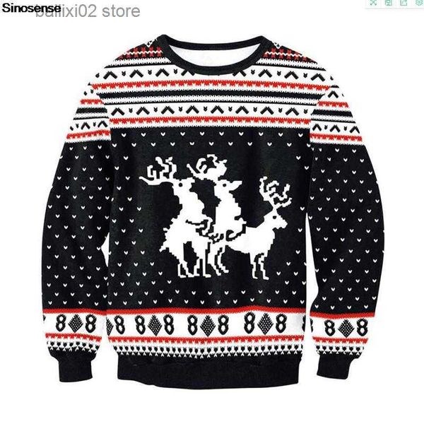 Kadın Sweaters Erkek Kadınlar Noel Doruk Süveteri Komik Kusurlu Çirkin Çirkin Noel Sweatshirt Pullover Tatil Partisi Noel Jumpers Tips T230922