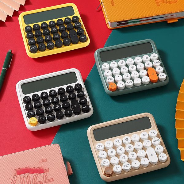 Calculadoras boutique papelaria pequena calculadora quadrada personalizada grande tela lcd solar escritório calculadora escola dupla portátil 230922