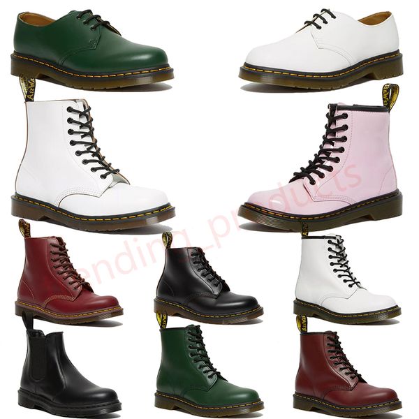 Designer Dr. Martins AirWair Platform Ankle Martin Boot High Doc Martens Herren Damen Stiefel OG 1460 Jadon Smooth Leather Nappa Yellow Stitch Booties Low Loafers Schuhe