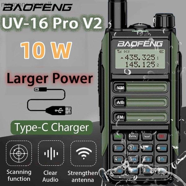 Walkie Talkie 2022 Новый Baofeng UV-16 pro Walkie Talkie IP68 Водонепроницаемый UV16 Мощная радиостанция Ham CB Двухдиапазонный трансивер 50 км I HKD230922