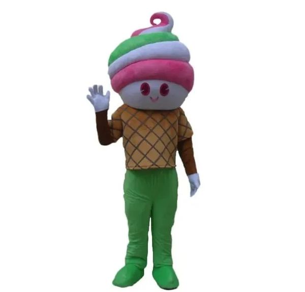Halloween verão sorvetes mascote traje feito à mão ternos vestido de festa roupas promoção anúncio carnaval