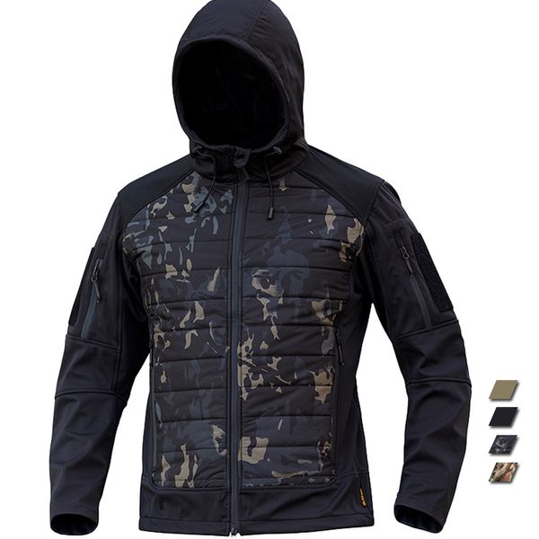 Mens Down Parkas Tático Homens Inverno À Prova de Vento À Prova D 'Água Camuflagem Casacos Ao Ar Livre Jaqueta Com Capuz Patchwork Algodão Acolchoado Quente Militar 230922