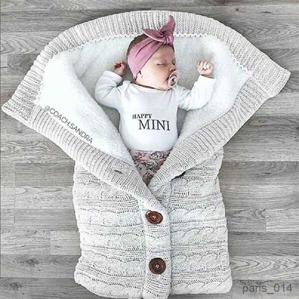 Cobertores swaddling sacos de dormir quentes bebê inverno botão grosso saco de dormir para cama swaddle cobertores footmuff criança envoltório