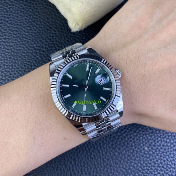 Pulito 126334 dj orologio cal.3235 movimenti menta diametro quadrante verde 41mm 904l a zaffiro fine in acciaio vetro in vetro super forte luce notturna impermeabile cf