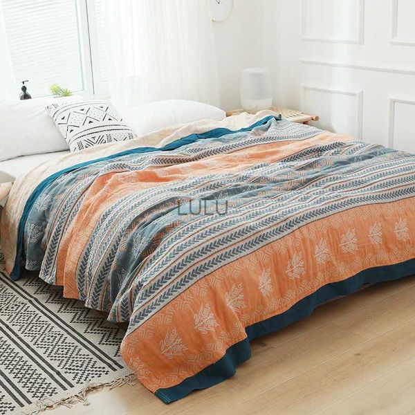 Coperte Junwell 100% mussola di cotone Coperta Letto Divano da viaggio Traspirante Bohemia Folk Grande morbida coperta da tiro Para Coperta HKD230922