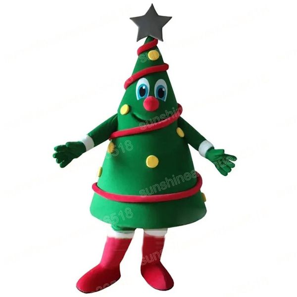 Costume da mascotte dell'albero di Natale verde di Halloween Personaggio a tema dei cartoni animati di alta qualità Carnevale per adulti Taglia Festa di compleanno di Natale Vestito operato