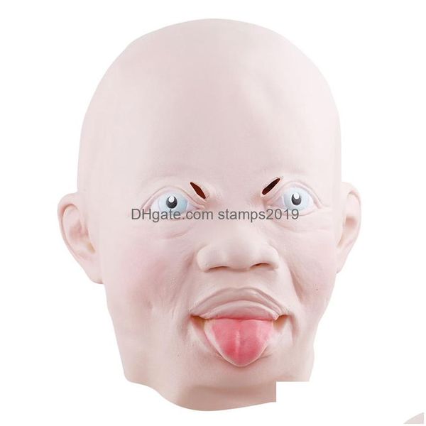 Parti Maskeleri Cadılar Bayramı Korku Cosplay Costume Props Korkunç Lateks Py Mutlu Ağlayan Bebek Maskesi FL Baş Masquerade ADT KIDS 230705 DROP DEL DHT5R