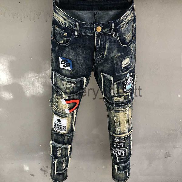 Calças de brim masculinas primavera vaqueros hombre novo bootcut jeans para homens fino ajuste pano estiramento jeans azul apertado mendigo calças pantalon homme j230922