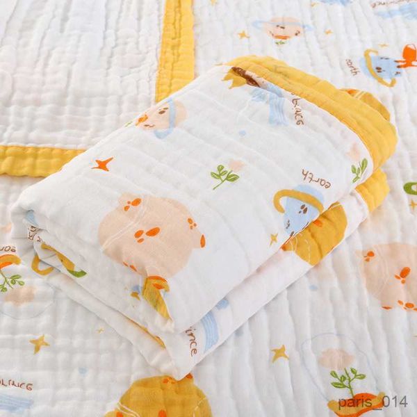 Cobertores swaddling 110*110cm temporadas de verão camadas algodão toalha do bebê para a criança recém-nascida do bebê fino ar condicionado cobertor toalha de banho