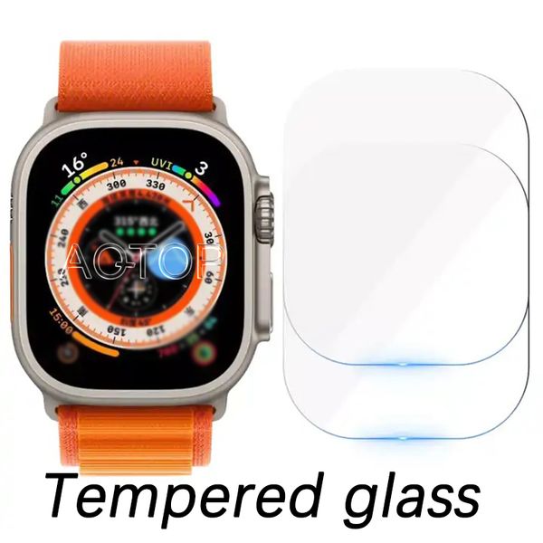Vidro temperado transparente protetor de tela clara 49mm capa 45mm para relógio ultra 8 6 se samsung watch5 smartwatch 44 41 40 38